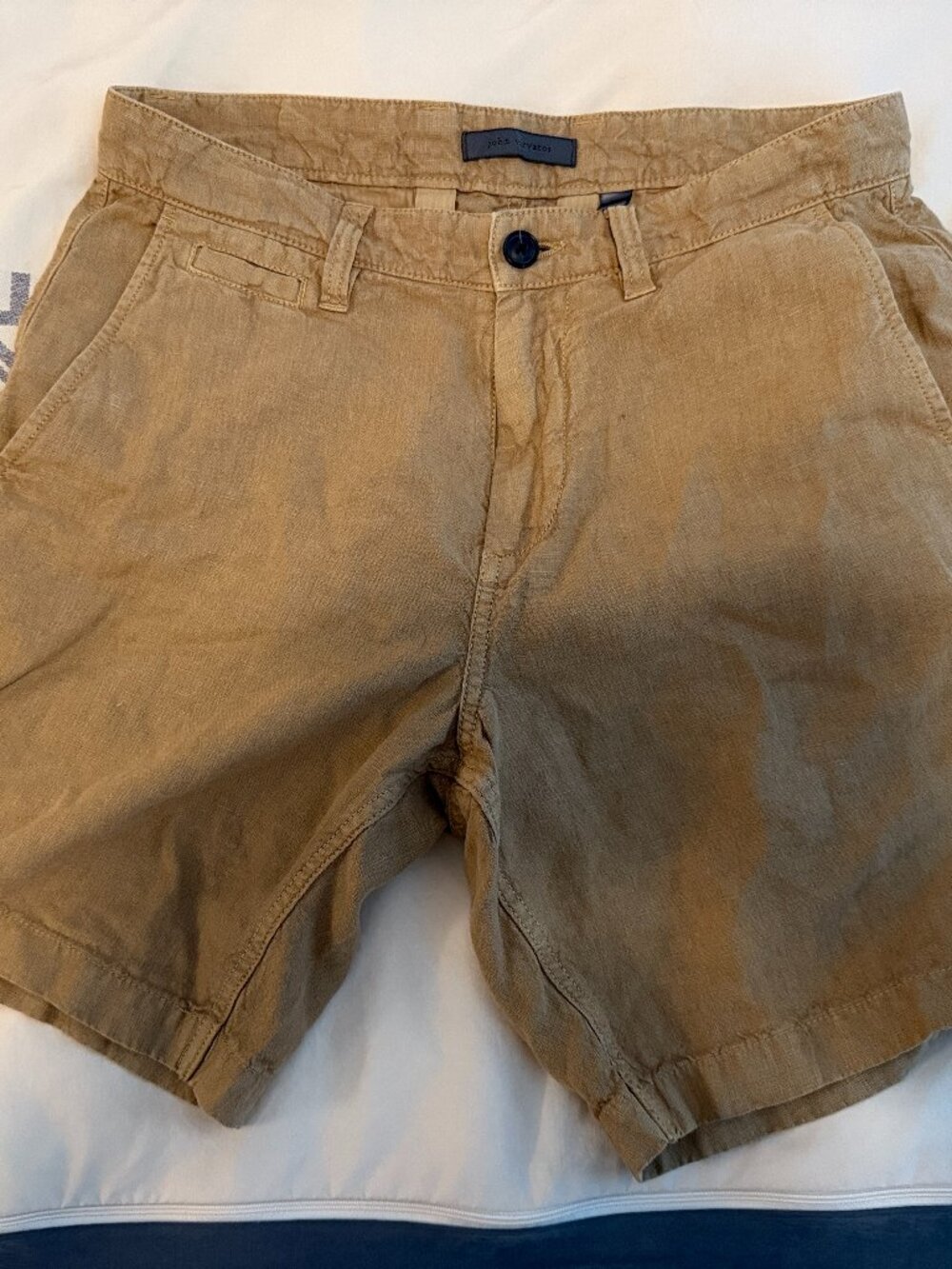 John Varvatos Men's Khaki Linen Shorts 30 inch waist Summer Style